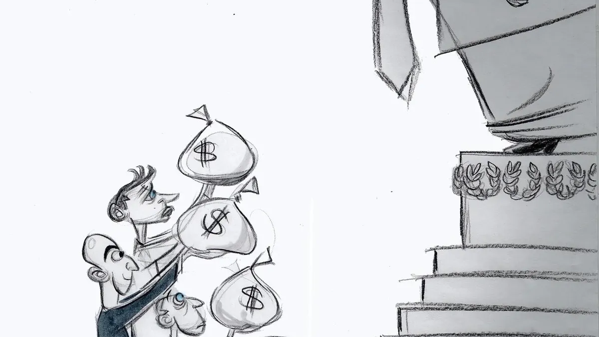 Washington Post, caricatură despre Bezos, cenzurată (sursa: anntelnaes.substack.com/)