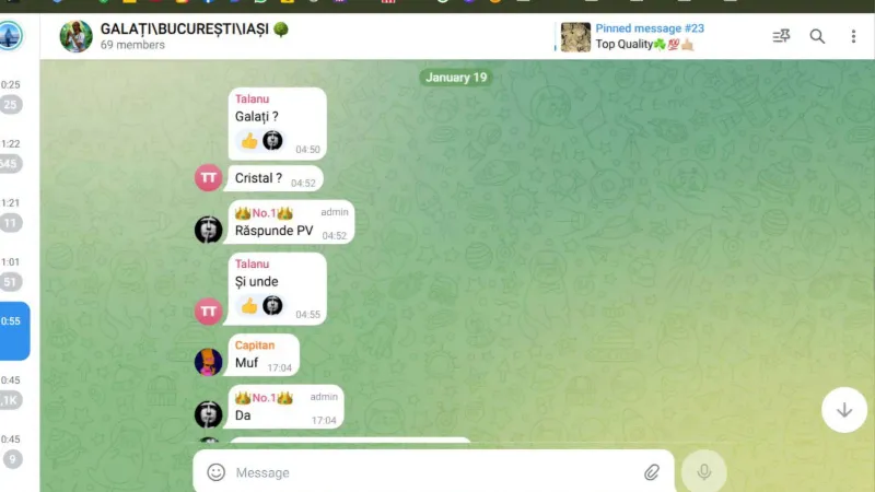 Trafic nestingherit de droguri pe Telegram (sursa: ziaruldeiasi.ro)