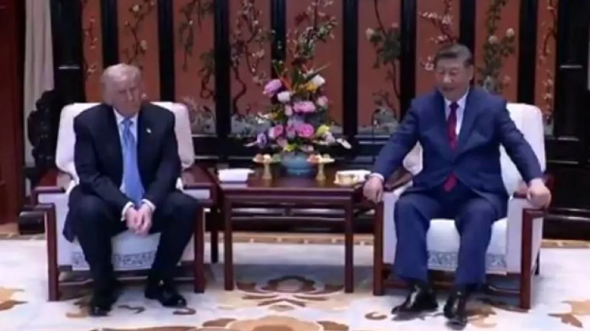 Xi pare mai înalt decât trump. după aranjamentul protocolului chinezesc Foto: captură video