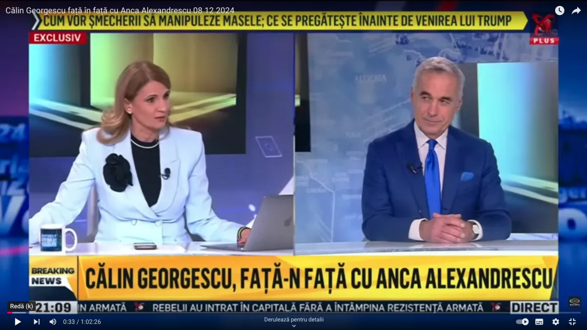 O uriașă prostie debitată de Călin Georgescu Foto: captură video