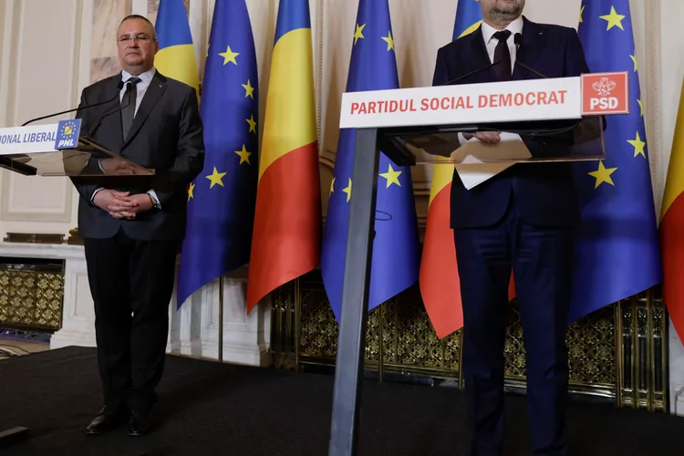 Liderii PSD și PNL, după ce au bătut palma Foto: Inquam/Octav Ganea