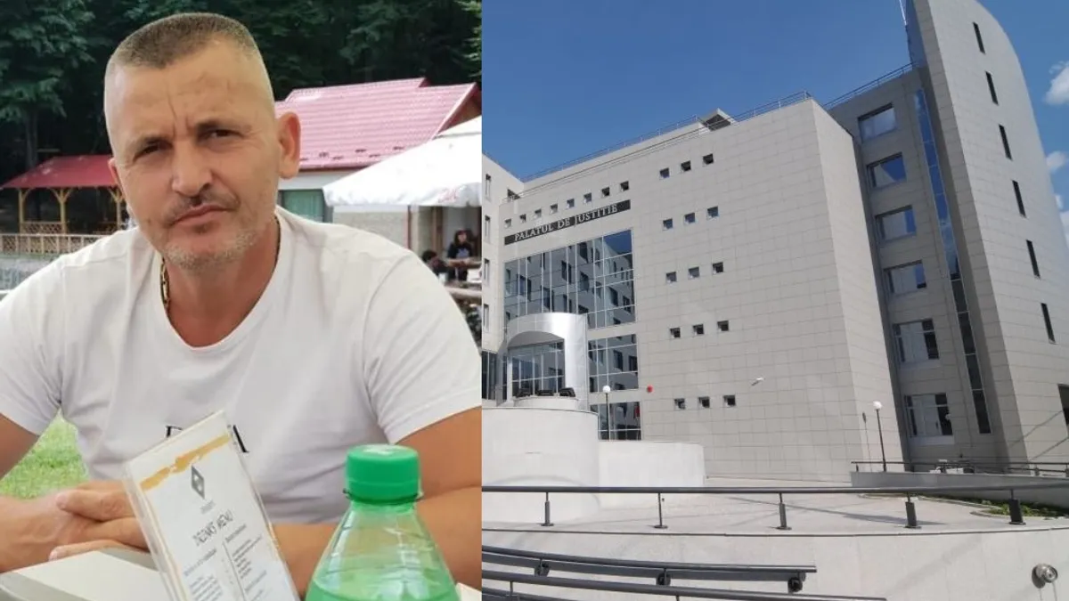 Colaj foto cu Lek Colaj și clădirea Tribunalului Iași
