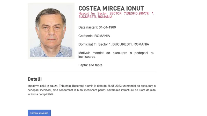 Condamnat, cumnatul lui Geoană a dispărut (sursa: politiaromana.ro)