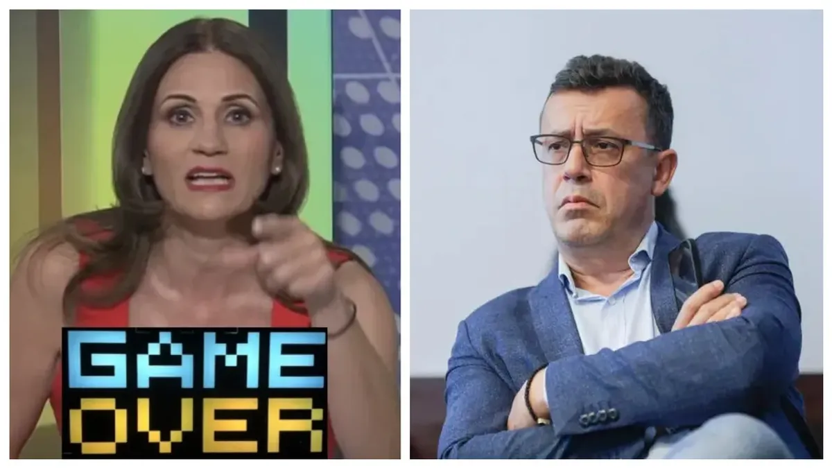 Angajatul lui Sebastian Ghiță jubilează la închiderea Realității: „Acțiune de ecologizare cu forța” Grupaj foto: Romania TV