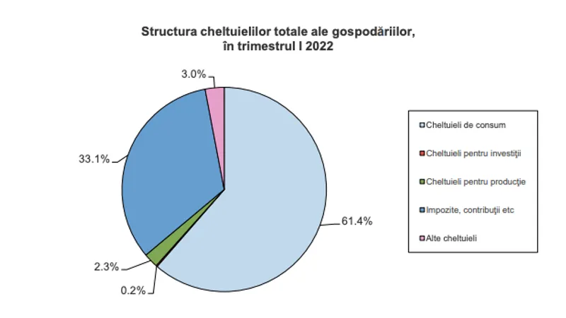 Cheltuielile, 90% din veniturile românilor, lunar (sursa: INS)