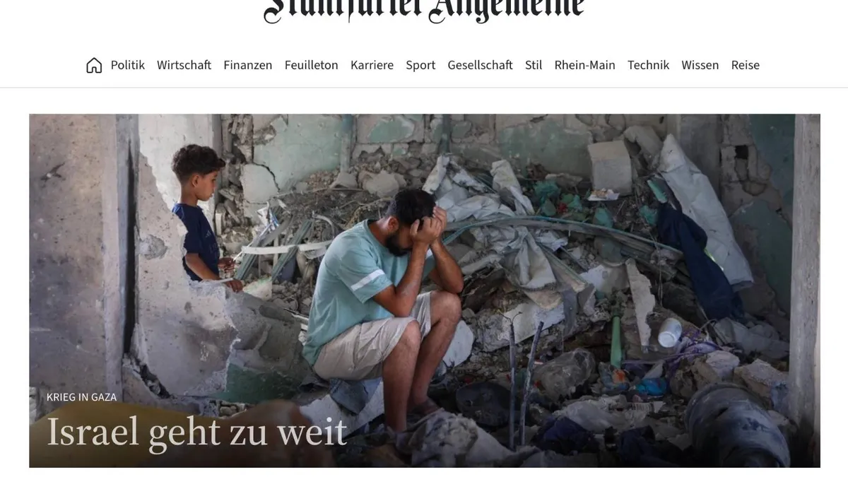 Manifestanți pro-palestinieni blochează sediul publicației FAZ (sursa: faz.net)