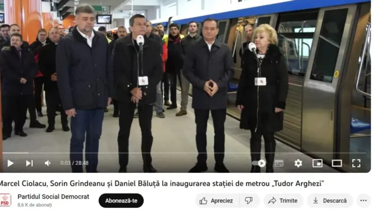 Grindeanu propune o creștere uriașă a salariilor la Metrorex Foto: captură video