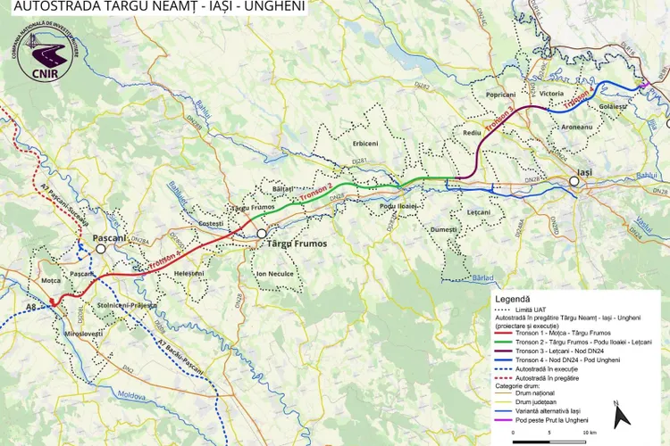 Autostrada A8, blocaj birocratic Lețcani - Ungheni (sursa: Facebook/Compania Națională de Investiții Rutiere)