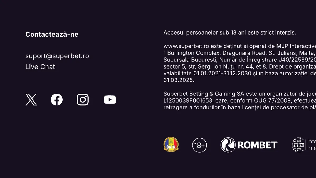 Companiile brand-ului Superbet în România (sursa: superbet.ro)