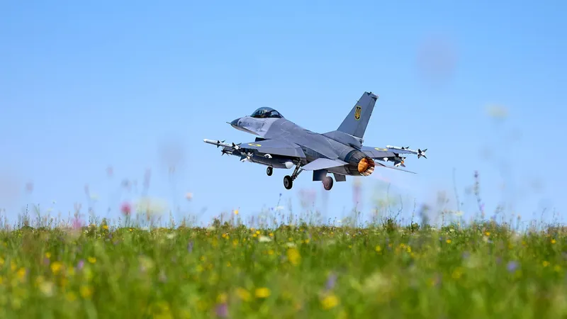 Avion F-16 ucrainean, prăbușit după accident (sursa: Facebook/Volodimir Zelenski)