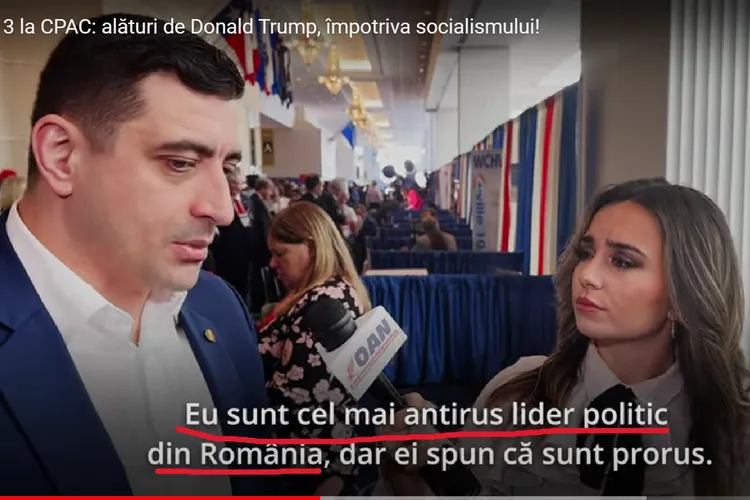 George Simion, gluma anului, în timpul vizitei în SUA Foto: captură video