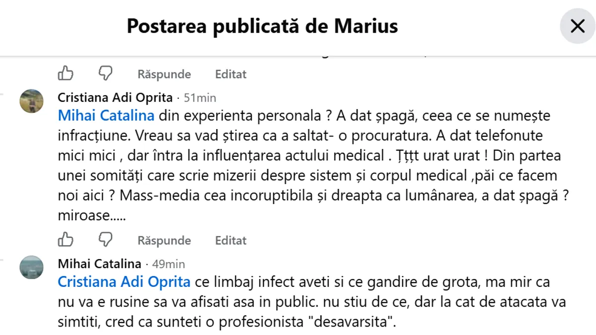 Noi atacuri ale medicului din Mioveni