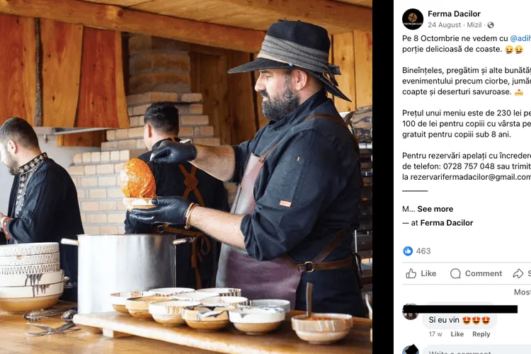 Chef Adi Hădean promova "Ferma Dacilor" (sursa: Facebook/Ferma Dacilor)