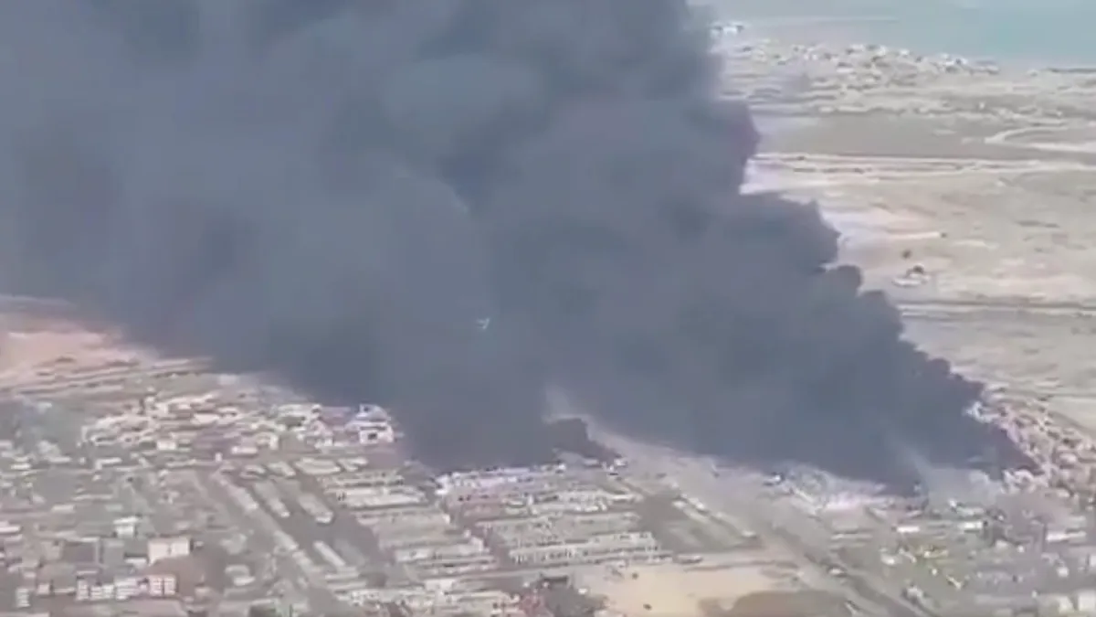 Explozia din Iran, incendiu de proporții (sursa: X/Uncle Hui)