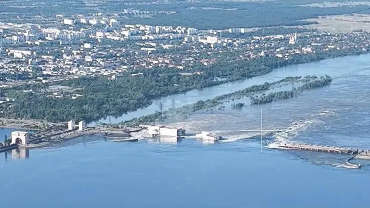 Distrugerea barajului de la Nova Khakovka lasă Crimeea fără apă Foto: Twitter