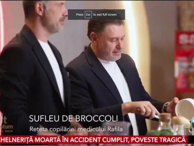 Rafila a gătit sufleu de broccoli, „rețeta copilăriei sale”, la Antena 3 Foto: Captură video