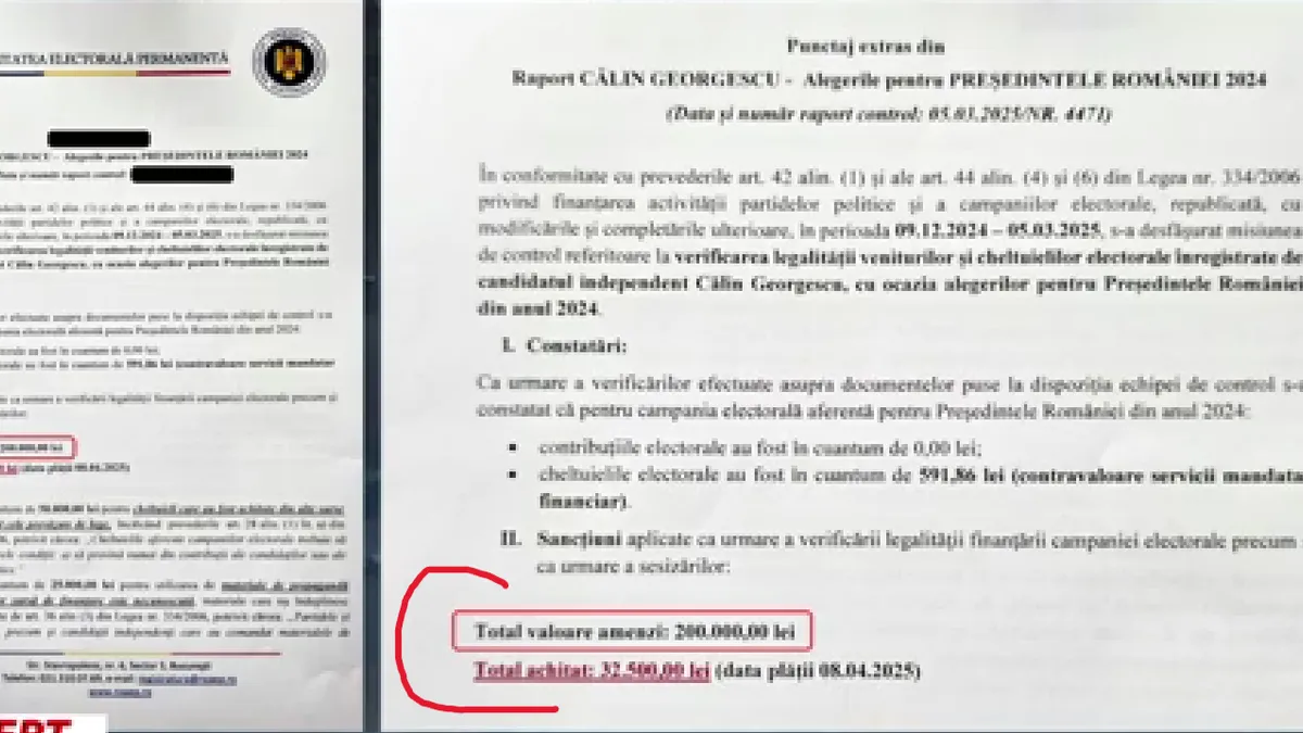 Amenda, documente AEP, captură video Antena 3