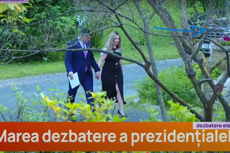 George Simion a pitit SUV-ul de lux cu care a venit la dezbaterea de la Cotroceni Foto: captură video