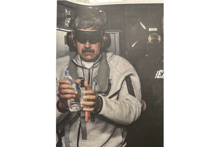 Prima imagine cu Maduro după ce a fost capturat de forțele americane, postată de Trump (sursa: Facebook/The White House)