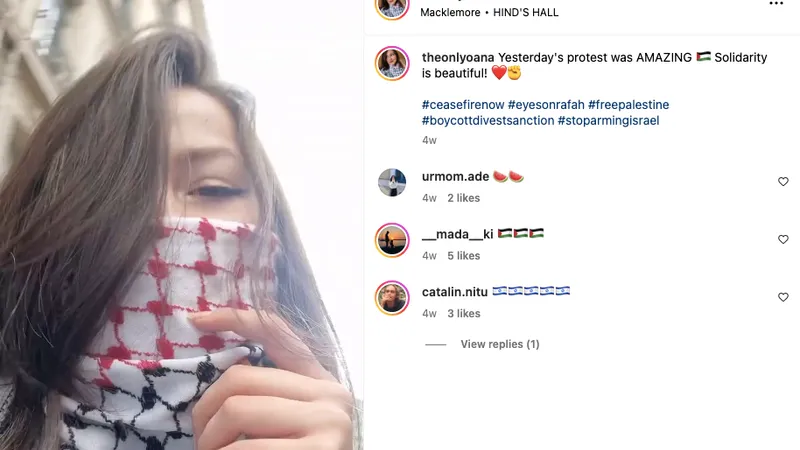 Fiica Elenei Lasconi, activistă pro-Palestina (sursa: Instagram/theonlyoana)