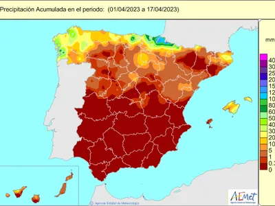 Spania, aprilie: 40 de grade Celsius (sursa: Facebook/Agencia Estatal de Meteorología)