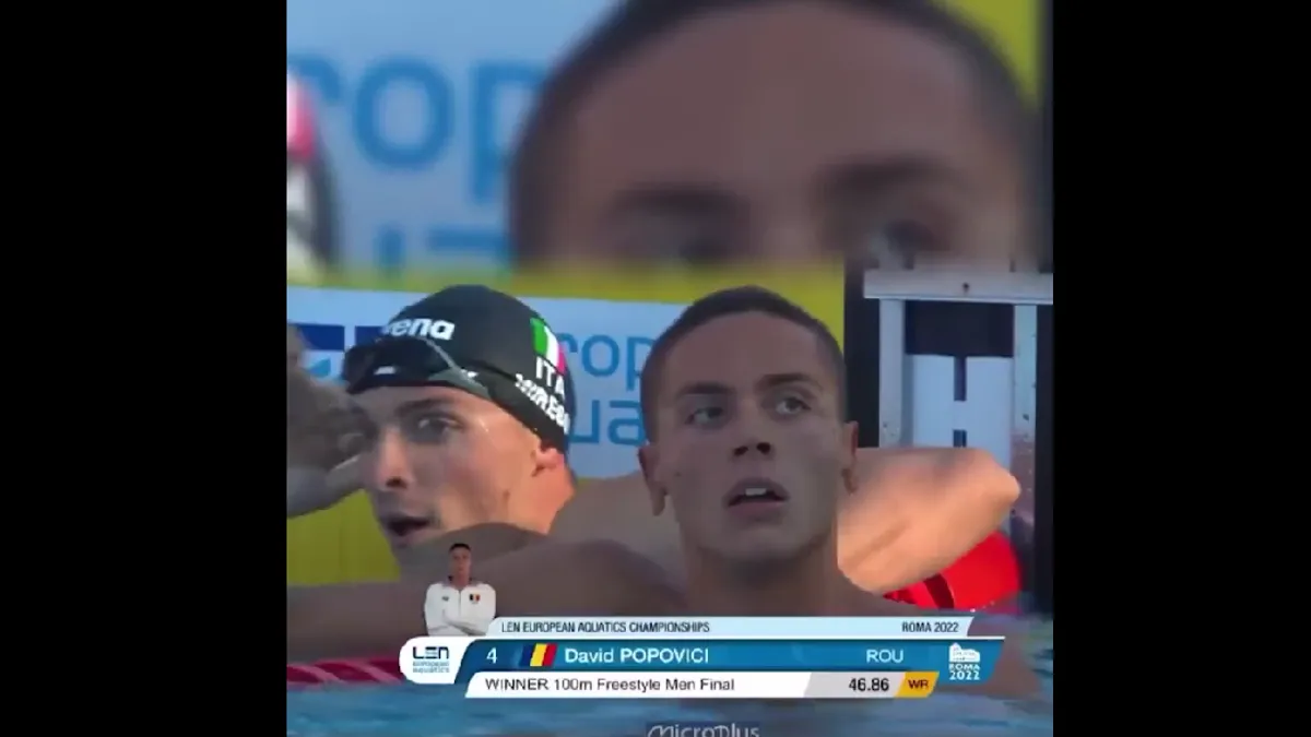 Băluță s-a folosit de imaginea lui David Popovici și a Dianei Mocanu într-un clip electoral Foto: Captură video