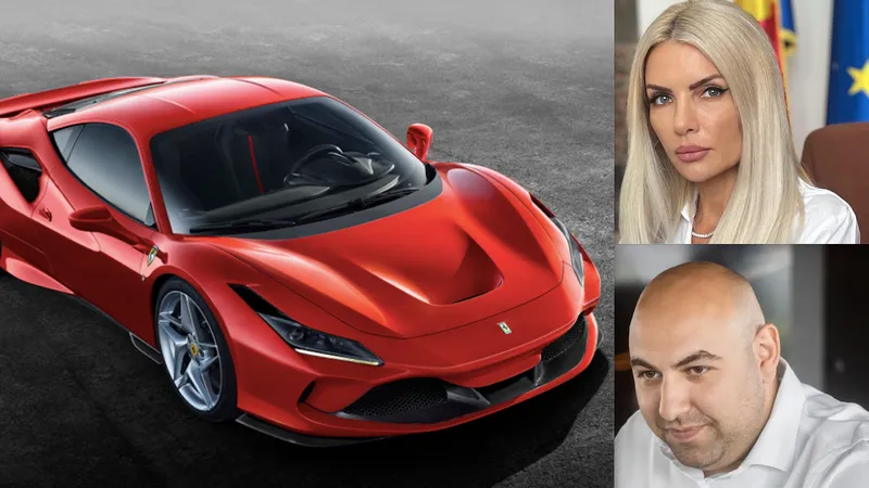 Nordis, Ferrari cash din banii țepuiților (sursa: ferrari.com, Hotnews, Facebook/Laura Vicol)