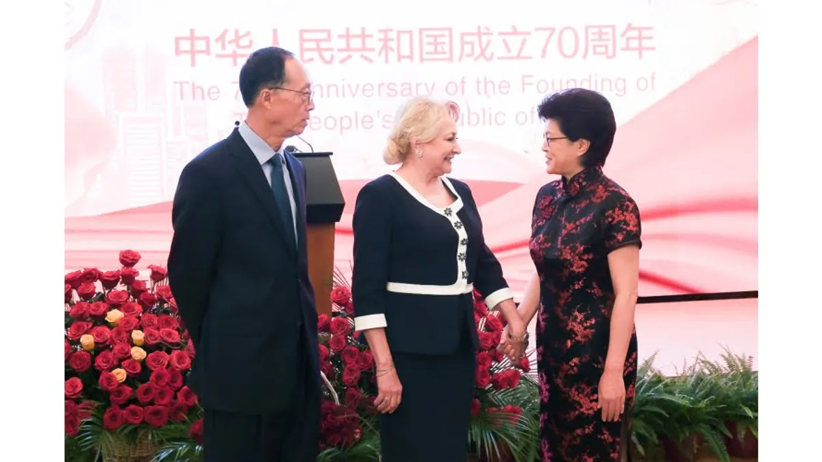 Prime Minister Viorica Dăncilă attends the reception marking the National Day of the People's Republic of China (source: gov.ro)