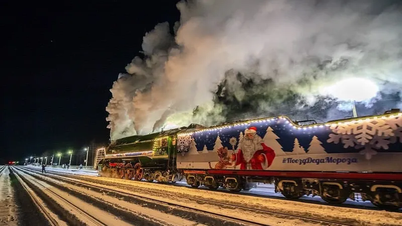 Moş Gerilă rusesc evită granița cu Ucraina (sursa: Twitter/Russian Railways)