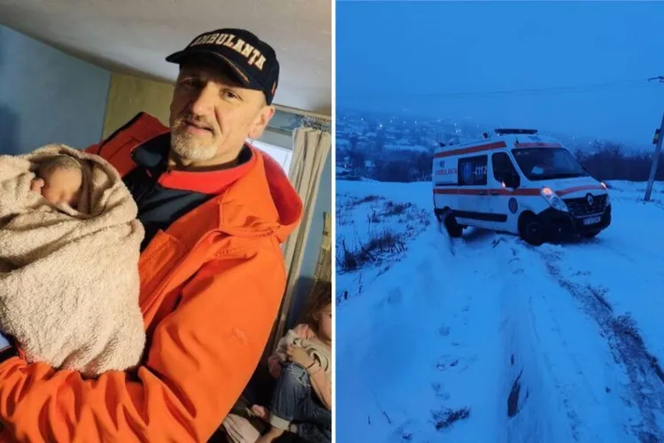 Salvare dramatică a unei mame care a născut acasă într-un sat acoperit de nămeți (sursa: ziaruldeiasi.ro)