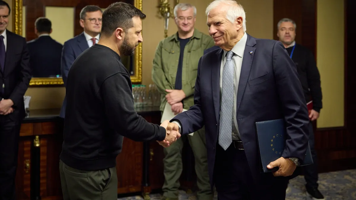 Borrell reafirmă sprijinul UE pentru Ucraina (sursa: Facebook/Volodimir Zelenski)