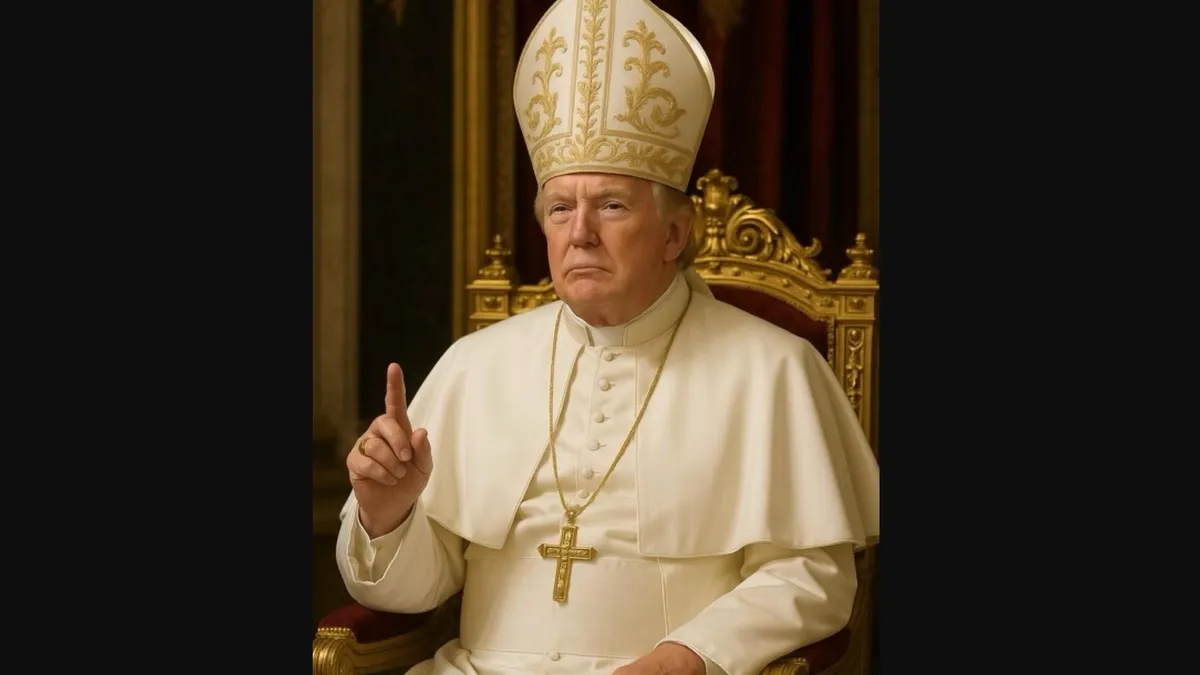 Donald Trump, poză în veșminte papale (sursa: truthsocial/Donald J. Trump)