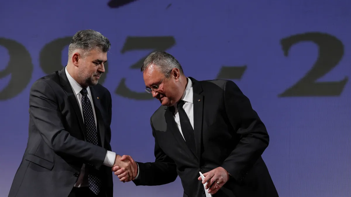 Cum au interacționat, în public, Ciucă și Ciolacu Foto: Inquam/ Octav Ganea