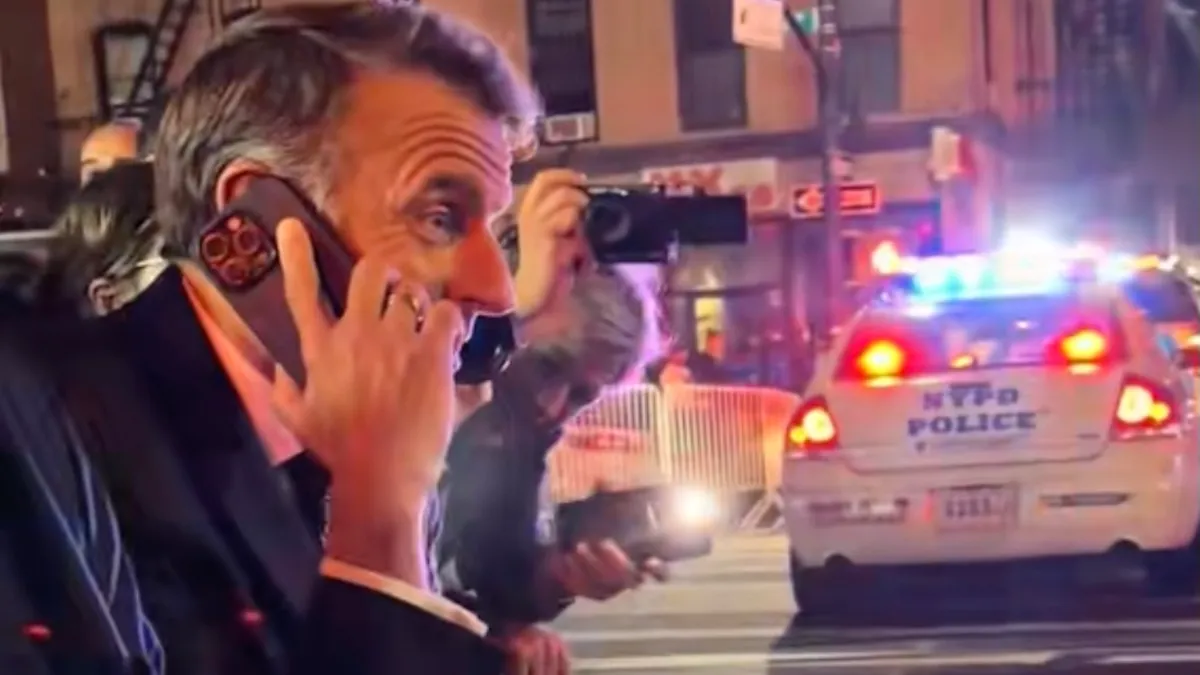 Macron îl sună pe Trump ca să poată circula prin New York-ul blocat de Secret Service Foto: Captură video Brut Media