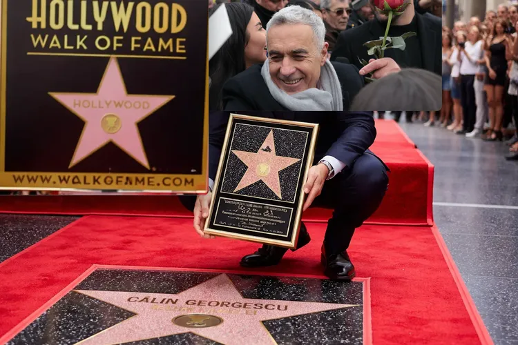 Călin Georgescu a primit o stea pe „Walk of Fame” la Hollywood pentru discursurile sale copiate din filme (sursa: colaj Inquam Photos/George Călin, Sora AI)