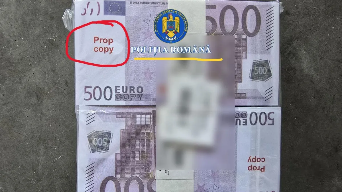 Val de ironii asupra Poliției, după ce s-a lăudat că a capturat un miliard de euro, bani de recuzită Foto: Facebook Poliția Română