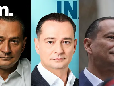 Daniel Băluță: în stânga, "bronzat" violent pentru PMB; în mijloc - alb ca varul în campania lui Crin Antonescu; în dreapta - imaginea sa reală de la lansarea candidaturii pentru PMB (sursa: Facebook/Daniel Băluță, Inquam Photos/George Călin)