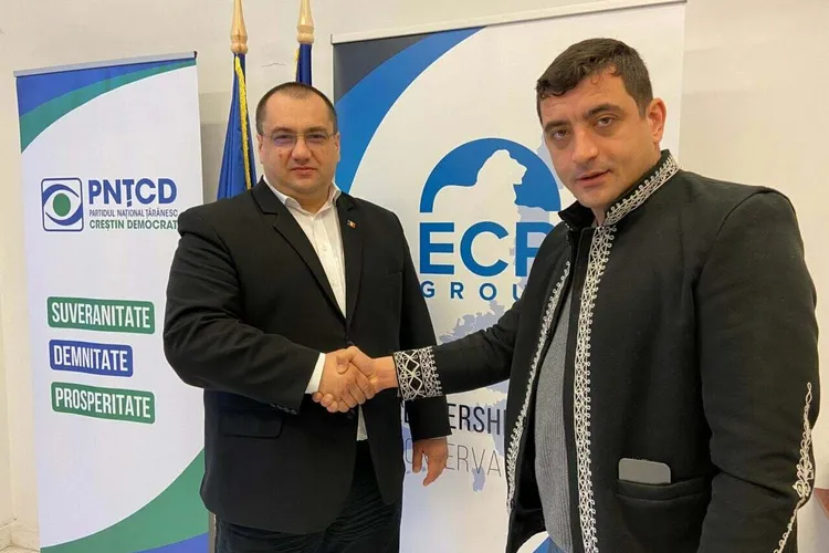 Simion, dat afară de la conferința suveraniștilor Foto: Twitter George Simion