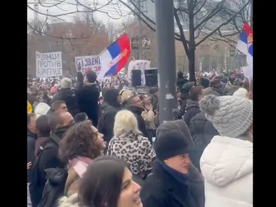 Proteste studențești în Belgrad împotriva președintelui (sursa: X/Jakub Bielamowicz)