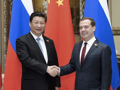 Disperare la Kremlin: Medvedev, la Beijing (sursa: fmprc.gov.c)