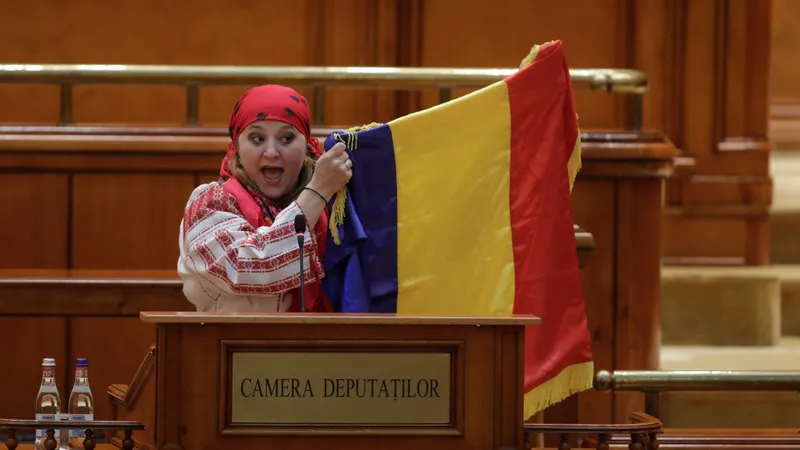 Șoșoacă, învelită în tricolor Foto: Inquam/ george Calin