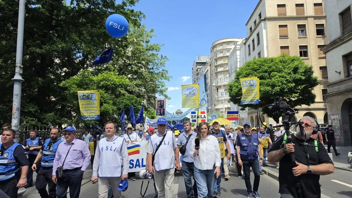 Marş de protest al sindicatelor din învățământ