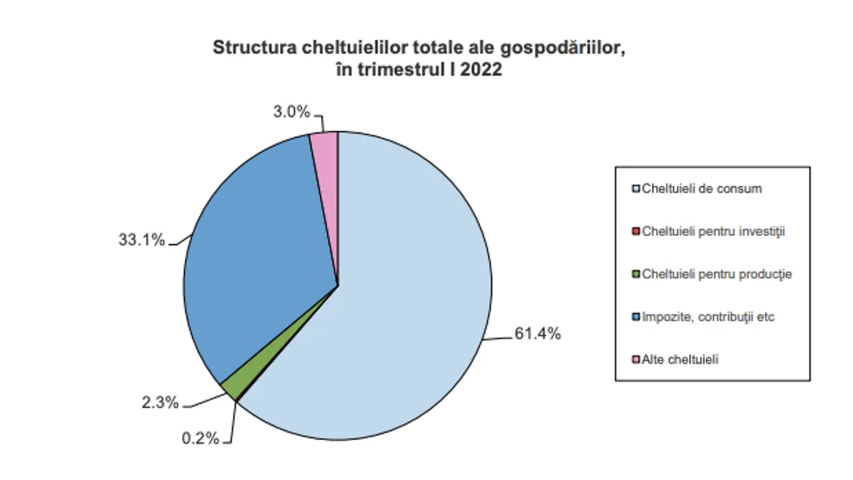 Cheltuielile, 90% din veniturile românilor, lunar (sursa: INS)