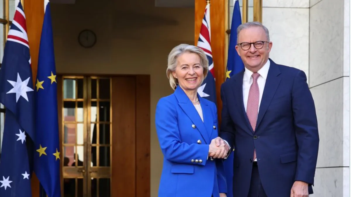 UE și Australia, acord istoric de liber schimb (sursa: X/Ursula von der Leyen)