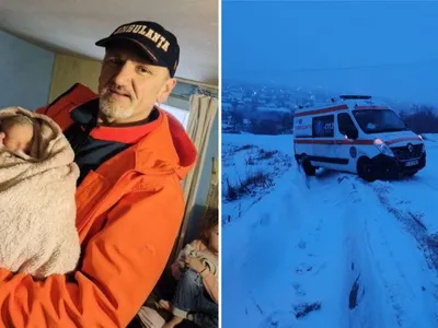 Salvare dramatică a unei mame care a născut acasă într-un sat acoperit de nămeți (sursa: ziaruldeiasi.ro)