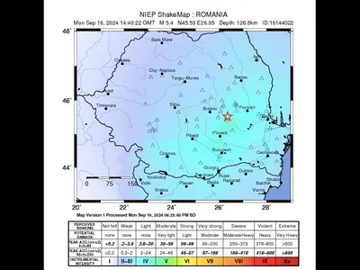 Magnitudinea cutremurului produs în Buzău, revizuită (sursa: Facebook/nstitutul Național de Cercetare-Dezvoltare pentru Fizica Pământului)