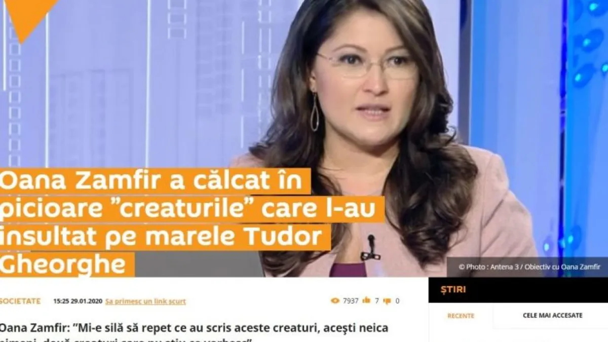 Cât îi dădea trustul lui Voiculescu soției senatorului Zamfir, supărat pe salariul Oanei Gheorghiu Foto: captură de ecran