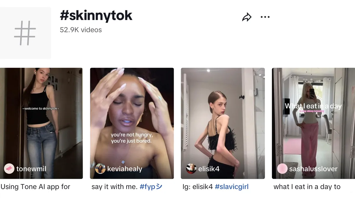 Franța denunță fenomenul „Skinnytok” pe TikTok (sursa: tiktok.com)