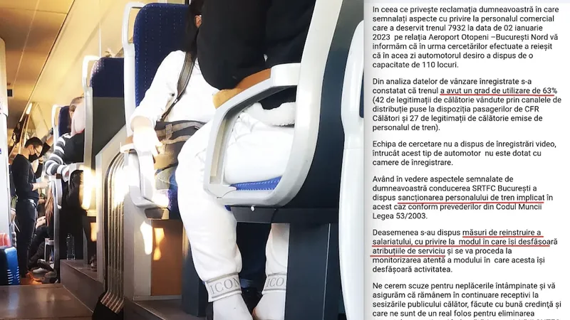 Șpagă pe trenul spre aeroportul Otopeni (sursa: Facebook/Luca Ciubotaru)