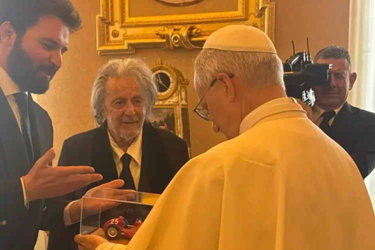 Papa Leon, întâlnire cu Al Pacino (sursa: Instagram/andreaiervolinorealfp)